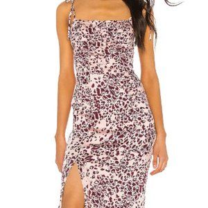 Free People Show Stopper Midi Cotton Dress in Pink